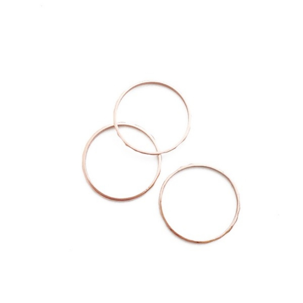 HoneyCat Rose Gold Skinny Stack Ring Trio - Picture 2 of 4